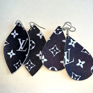 Two sets of leather earrings